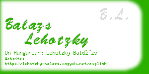 balazs lehotzky business card